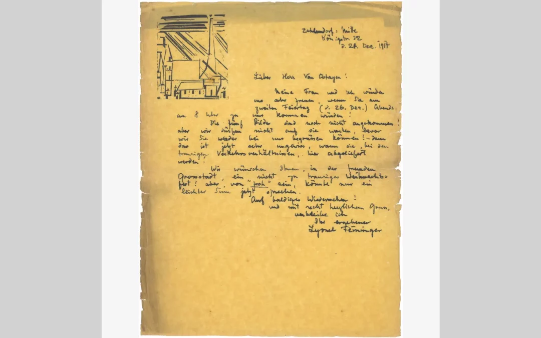 Brief von Lyonel Feininger an Paul van Ostayen. 1918.