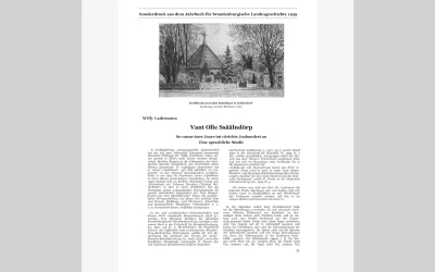 Sprachliche Studie: „Vant Olle Ssäälndörp – So vanne 60er Joare int vörichte Joahundert an“. 1959.